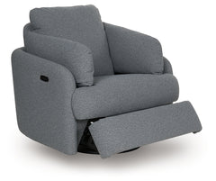 Alainmont Next-Gen Nuvella Salt and Pepper Swivel Power Recliner - Ornate Home