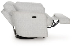 Alainmont Next-Gen Nuvella Stone Swivel Power Recliner - Ornate Home