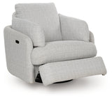 Alainmont Next-Gen Nuvella Stone Swivel Power Recliner - Ornate Home