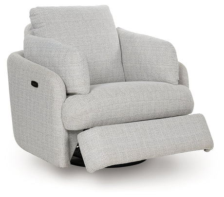 Alainmont Next-Gen Nuvella Stone Swivel Power Recliner - Ornate Home