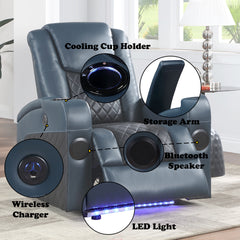 Alair Black Recliner - Ornate Home
