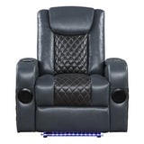 Alair Black Recliner - Ornate Home
