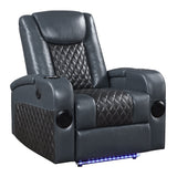 Alair Black Recliner - Ornate Home