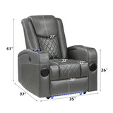 Alair Dark Gray Recliner - Ornate Home