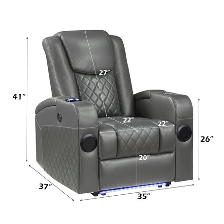 Alair Dark Gray Recliner - Ornate Home