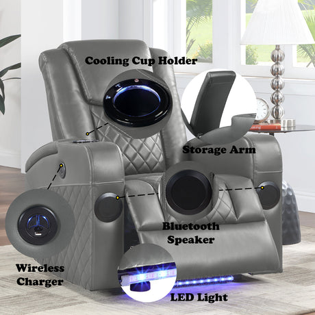 Alair Dark Gray Recliner - Ornate Home