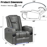 Alair Dark Gray Recliner - Ornate Home