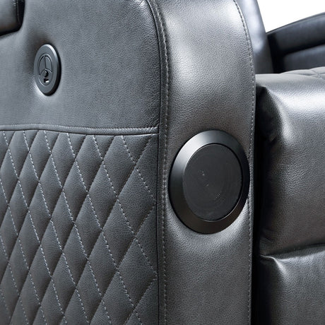 Alair Dark Gray Recliner - Ornate Home