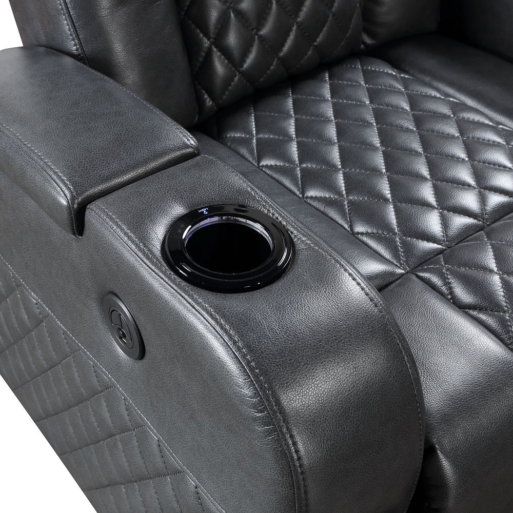 Alair Dark Gray Recliner - Ornate Home
