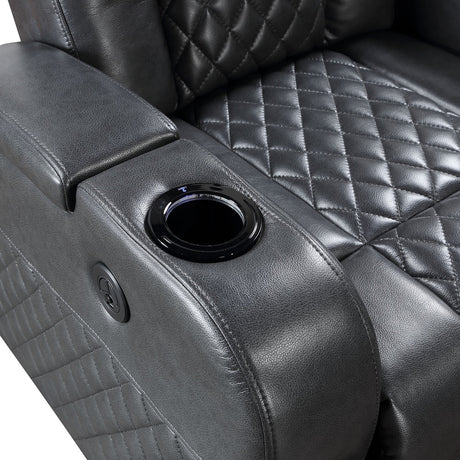 Alair Dark Gray Recliner - Ornate Home