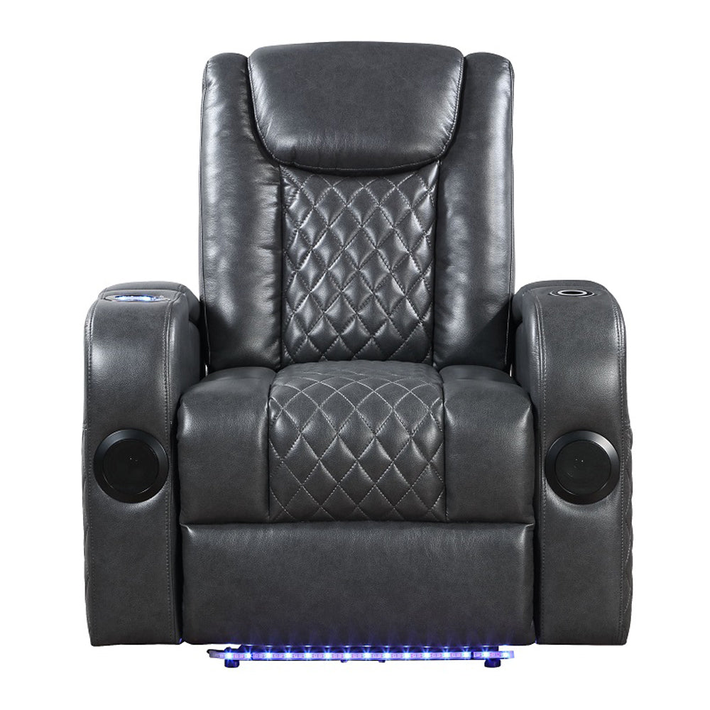 Alair Dark Gray Recliner - Ornate Home