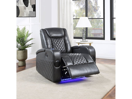 Alair Dark Gray Recliner - Ornate Home