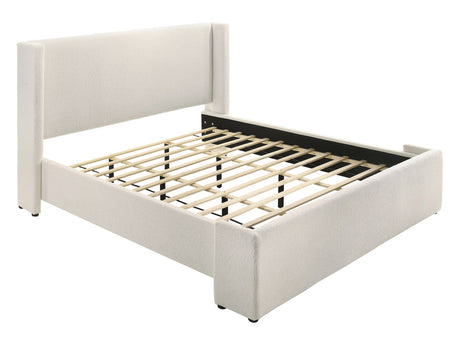 Alamosa White Eastern King Upholstered Panel Bed - Ornate Home