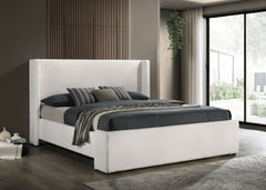 Alamosa White Eastern King Upholstered Panel Bed - Ornate Home