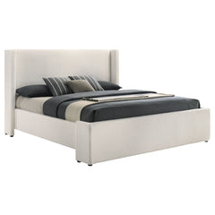 Alamosa White Eastern King Upholstered Panel Bed - Ornate Home