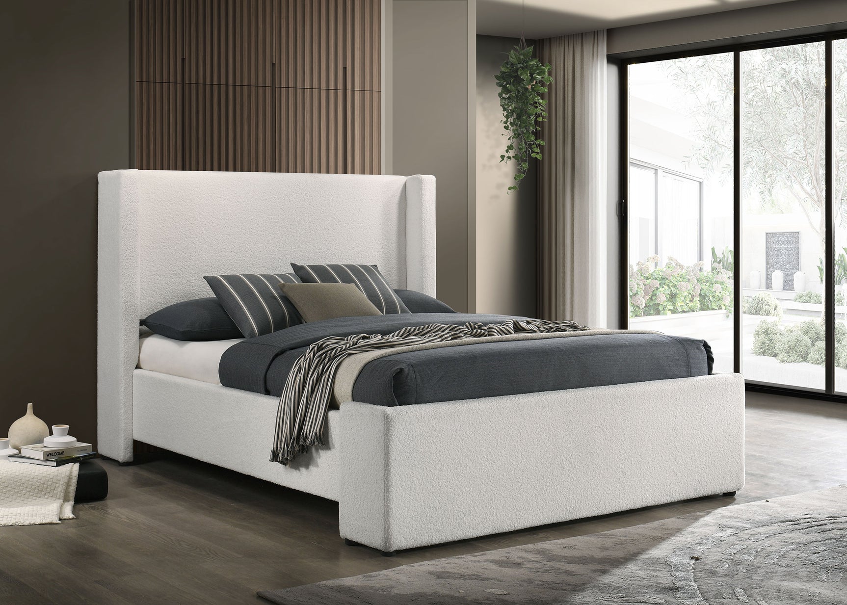 Alamosa White Queen Upholstered Panel Bed - Ornate Home