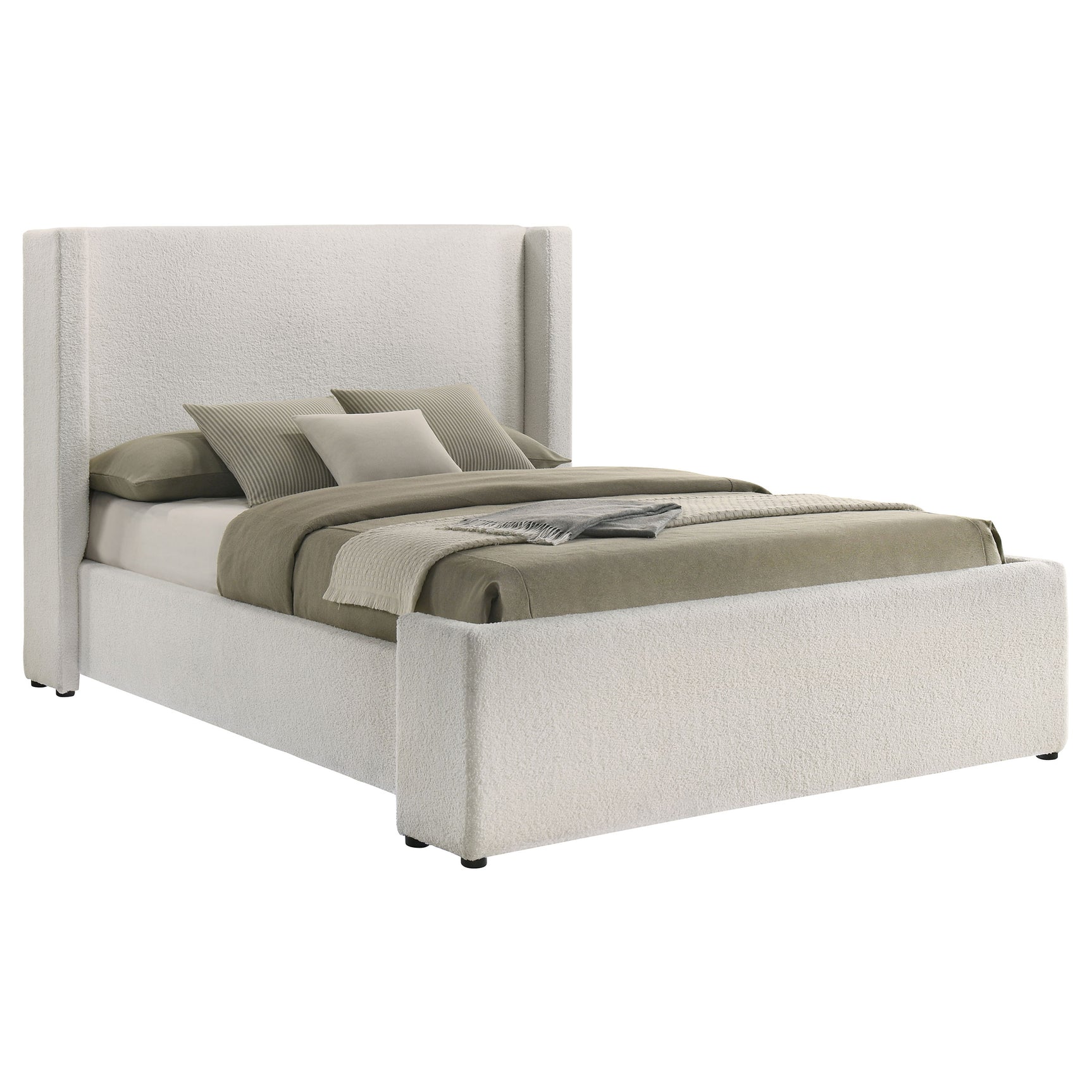 Alamosa White Queen Upholstered Panel Bed - Ornate Home