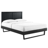 Alana Black Wood Full Platform Bed With Angular Frame - Ornate Home
