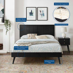 Alana Black Wood King Platform Bed With Splayed Legs - Ornate Home
