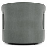 Alana Grey Leather Swivel Chair (Low-Profile Back) - Ornate Home