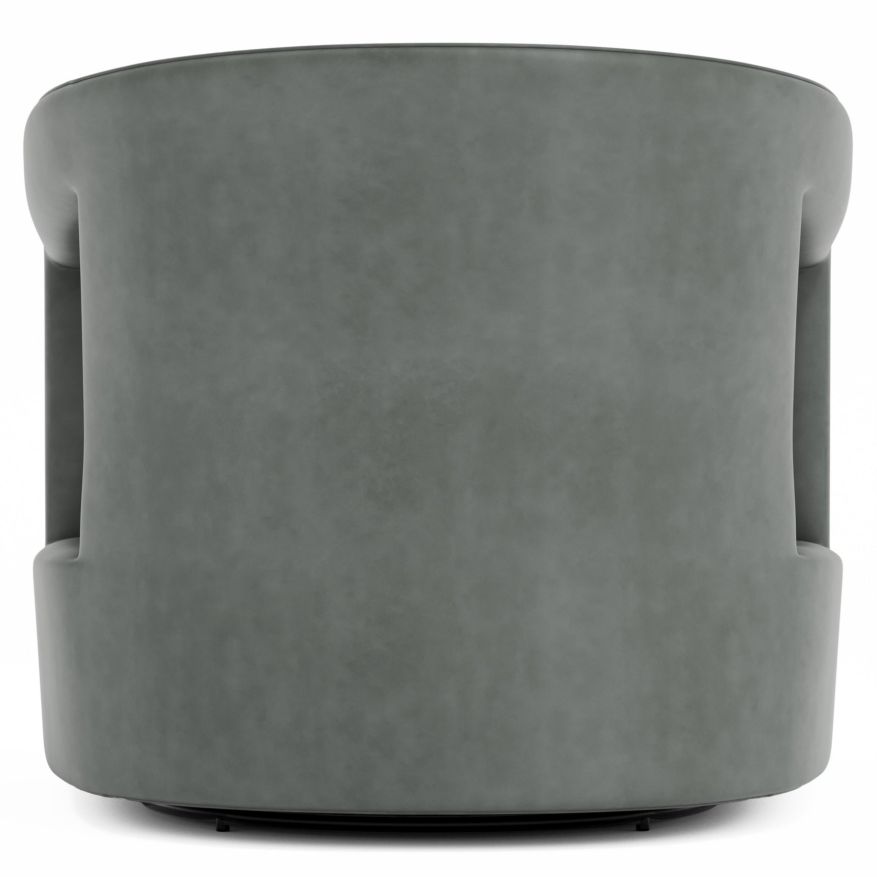 Alana Grey Leather Swivel Chair (Low-Profile Back) - Ornate Home