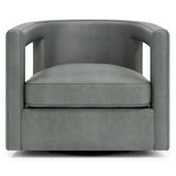 Alana Grey Leather Swivel Chair - Ornate Home