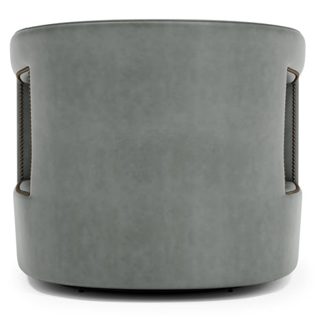 Alana Grey Leather Swivel Chair - Ornate Home