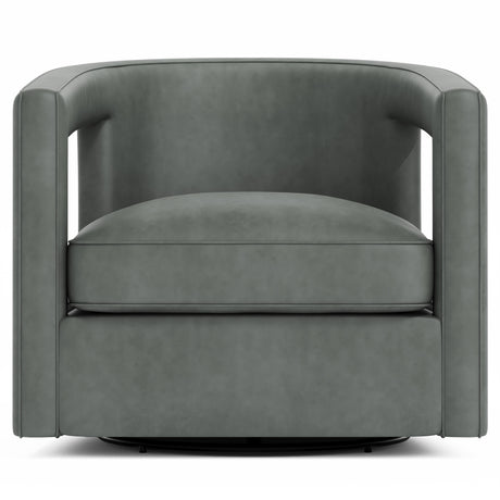 Alana Grey Leather Swivel Chair - Ornate Home