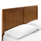 Alana Walnut Wood Full Platform Bed With Splayed Legs - Ornate Home