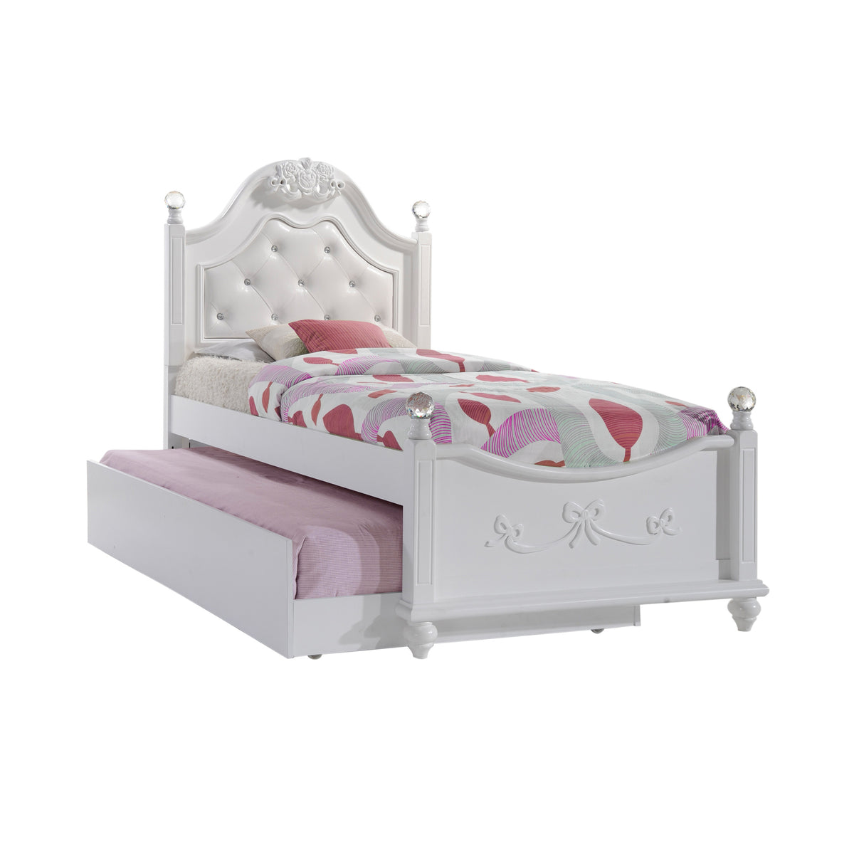 Alana White 3-Piece Twin Platform Bedroom Set with Storage Trundle