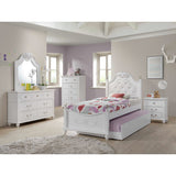 Alana White 5-Piece Twin Platform Bedroom Set with Storage Trundle - Ornate Home