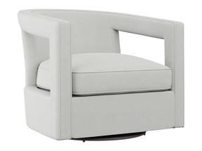 Alana White/Cream Fabric Swivel Chair - Ornate Home