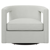 Alana White/Cream Fabric Swivel Chair - Ornate Home
