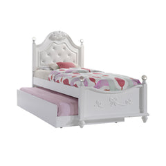 Alana White Twin Platform Bed with Storage Trundle - Ornate Home