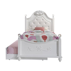 Alana White Twin Platform Bed with Storage Trundle - Ornate Home
