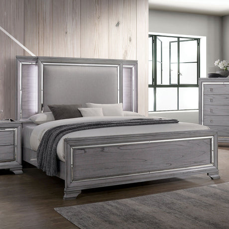 Alanis Light Gray 5 Pc. Queen Bedroom Set w/ 2NS - Ornate Home
