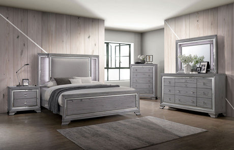 Alanis Light Gray 5 Pc. Queen Bedroom Set w/ 2NS - Ornate Home