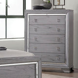 Alanis Light Gray 5 Pc. Queen Bedroom Set w/ Chest - Ornate Home