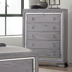 Alanis Light Gray 5 Pc. Queen Bedroom Set w/ Chest - Ornate Home