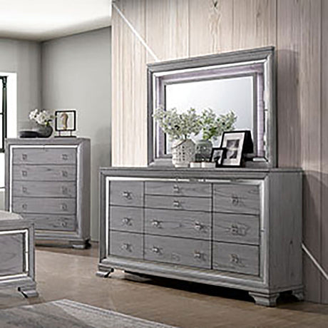 Alanis Light Gray 5 Pc. Queen Bedroom Set w/ Chest - Ornate Home