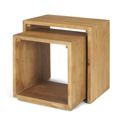 Alanna Brown Wood Nesting Accent Tables (Set of 2)
