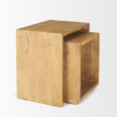 Alanna Brown Wood Nesting Accent Tables (Set of 2)