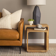 Alanna Brown Wood Nesting Accent Tables (Set of 2)