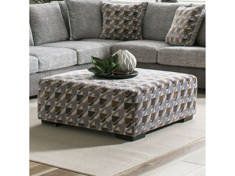 Alannah Light Gray/Gray/Brown Ottoman - Ornate Home