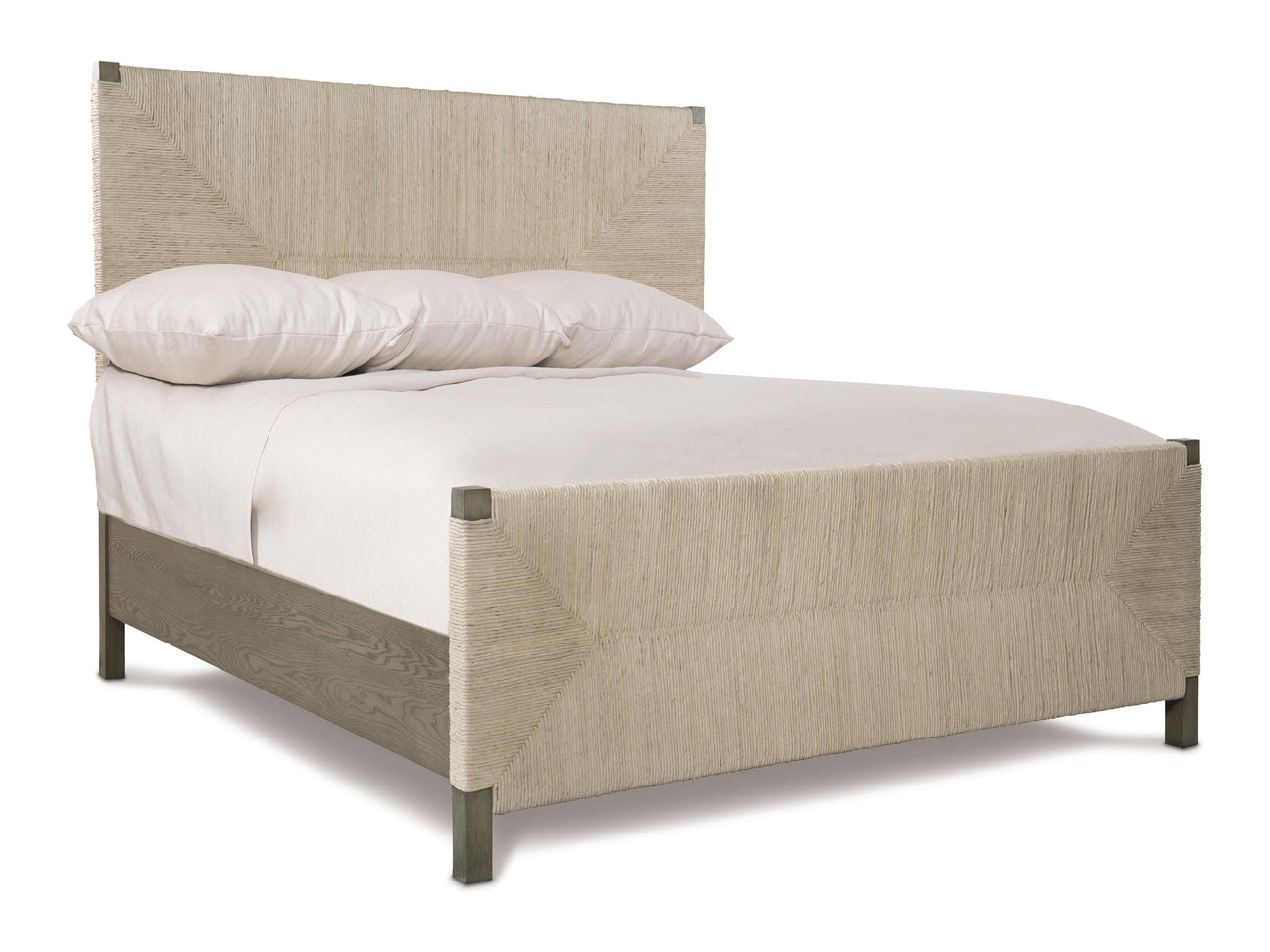 Alannis Rustic Grey/Light Grey Queen Panel Bed - Ornate Home