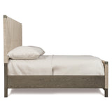 Alannis Rustic Grey/Light Grey Queen Panel Bed - Ornate Home