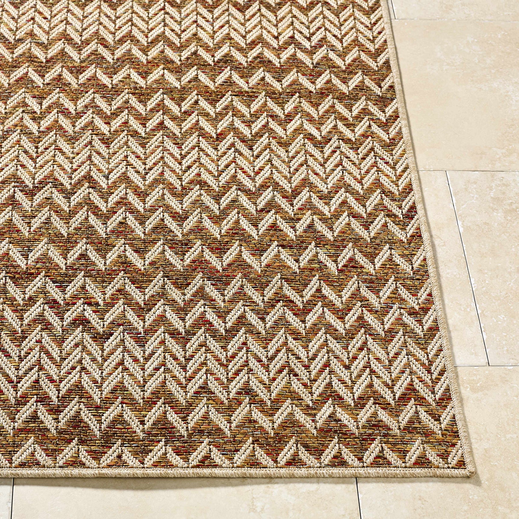 Alazne Burnt Orange Outdoor Area Rug - Ornate Home