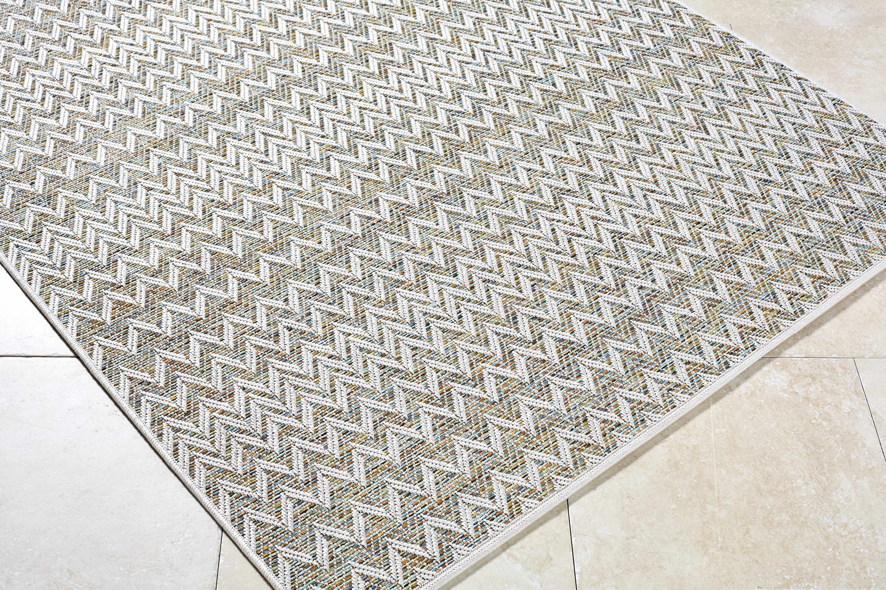 Alazne Ivory Outdoor Area Rug - Ornate Home