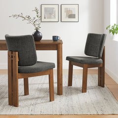 Alba Charcoal Armless Upholstered Dining Chairs (Set of 2) - Ornate Home