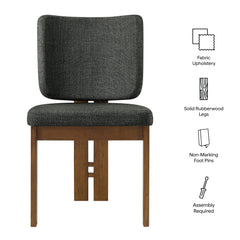 Alba Charcoal Armless Upholstered Dining Chairs (Set of 2) - Ornate Home